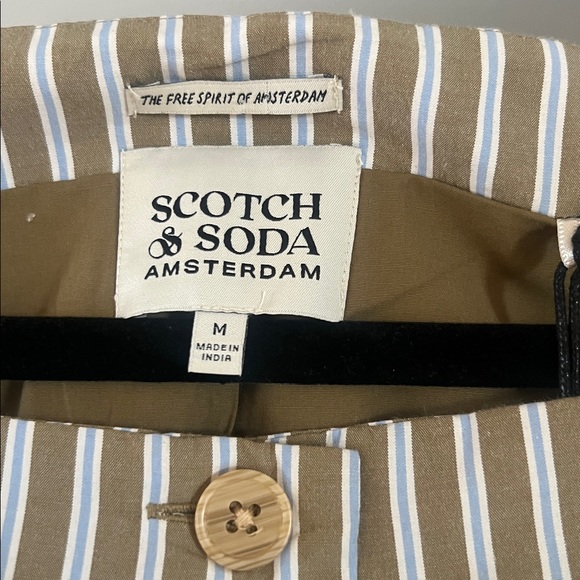 Scotch & Soda Vest Top Tan and Blue Stripes medium new with tags - Picture 3 of 8